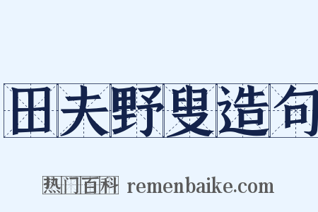 田夫野叟造句是什么意思的图片